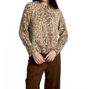NEW SUNCOO pleoli pullover sweater in leopard print